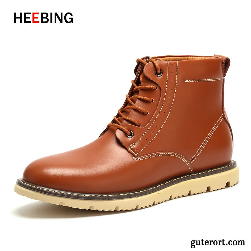 Herren Mode Boots Beige Hellgrau, Boots Leder Herren Günstig