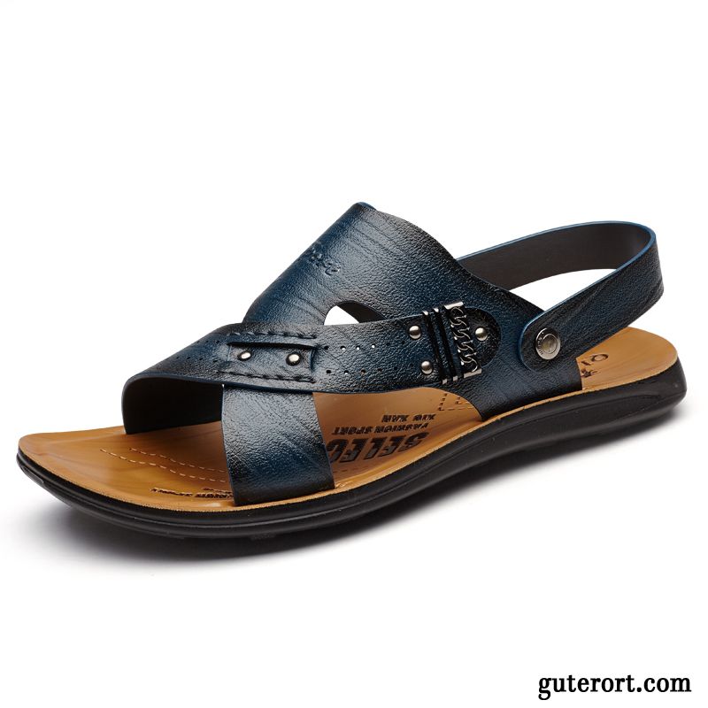 Herren Sandalen Günstig Kaufen, Schuhe Blau Herren Orange