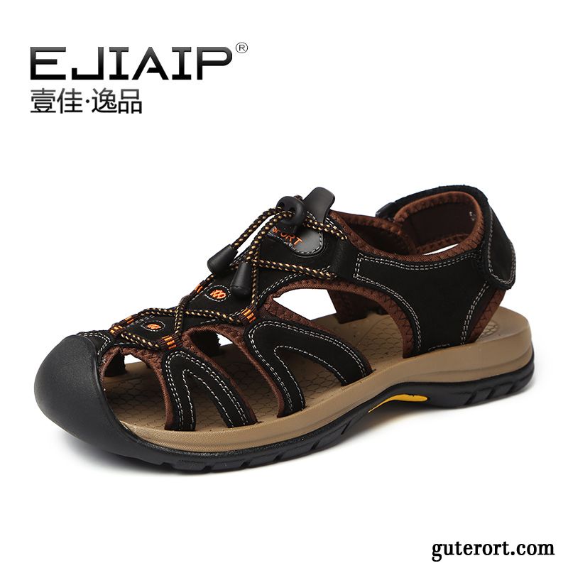 Herrenschuhe Sommer Orangenfarbig, Trekkingsandalen Herren Wasserfest Billig