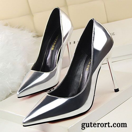 High Heels Pumps Verkaufen, Schwarz Rote Pumps Silber