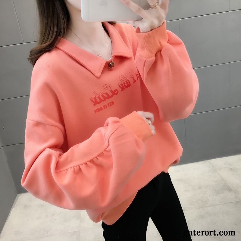 Hoodie Damen Dünn Lose Europa Hoodies Trend Feder Blau