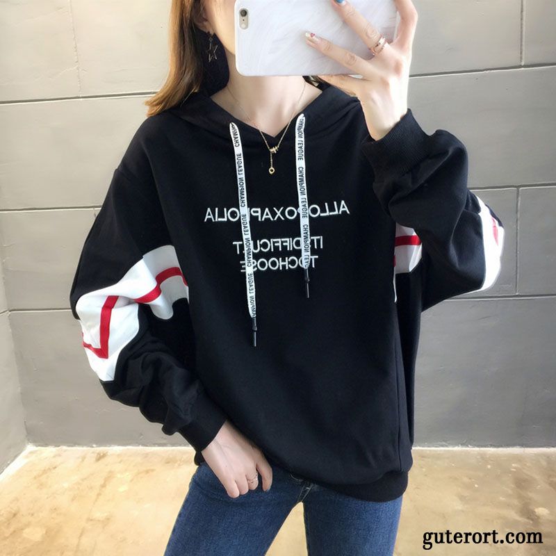 Hoodie Damen Europa Mantel Überzieher Herbst Schüler Hoodies Rot