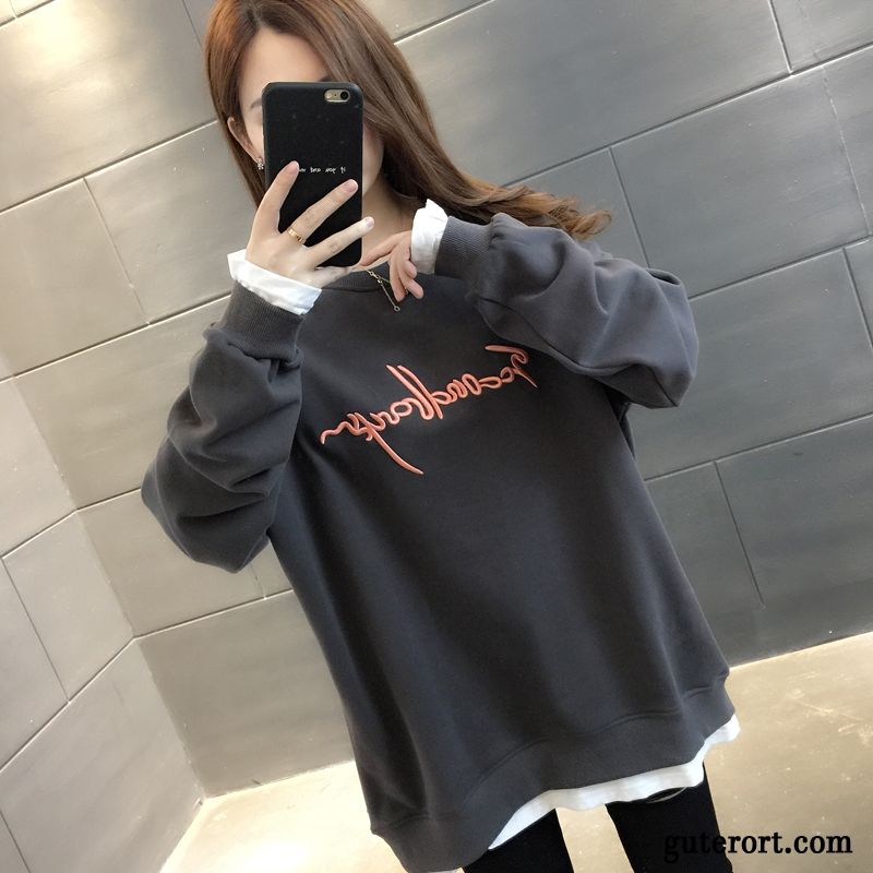 Hoodie Damen Hoodies Lose Europa Feder Überzieher Dünn Grün