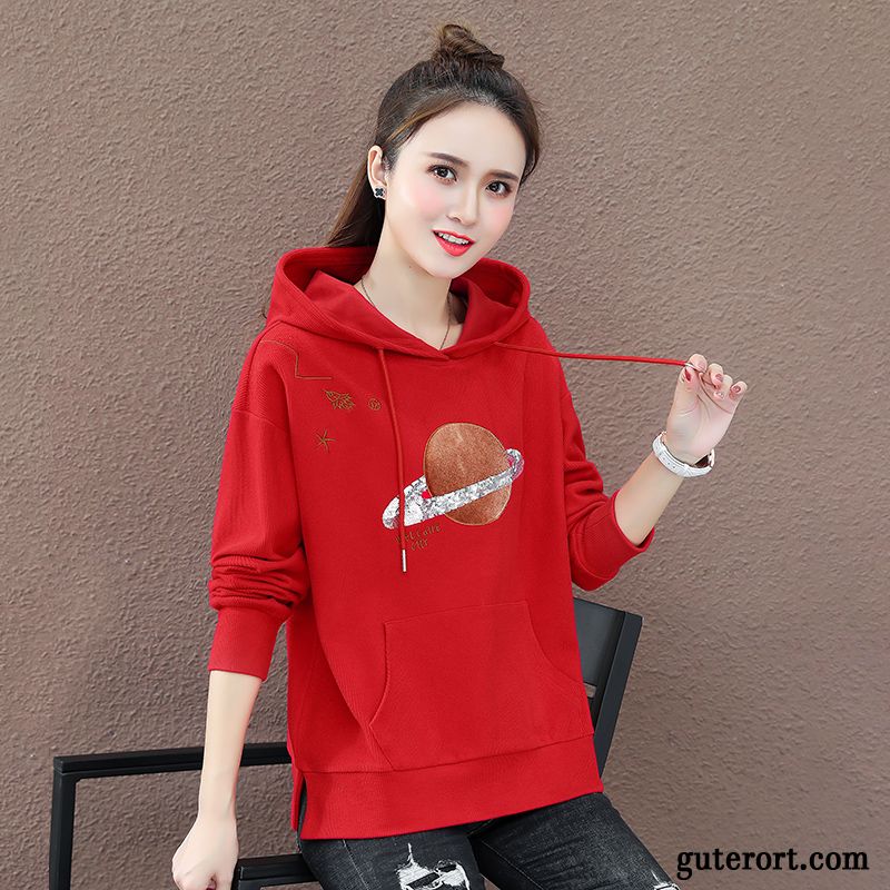 Hoodie Damen Hoodies Lose Mit Kapuze Europa Dünn Feder Gelb