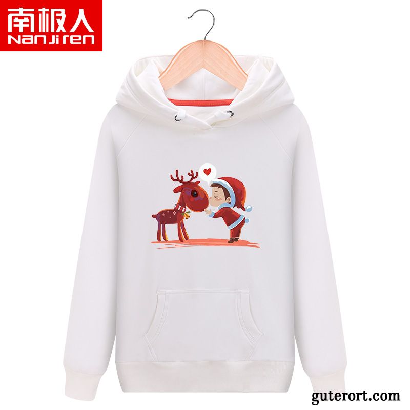 Hoodie Damen Hoodies Mit Kapuze Europa Plus Samt Karikatur Winter Weiß