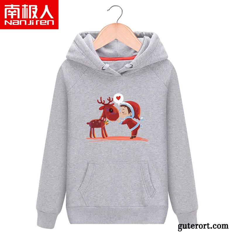 Hoodie Damen Hoodies Mit Kapuze Europa Plus Samt Karikatur Winter Weiß