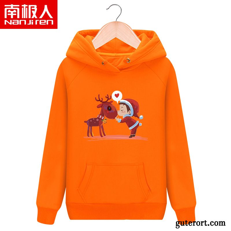 Hoodie Damen Hoodies Mit Kapuze Europa Plus Samt Karikatur Winter Weiß