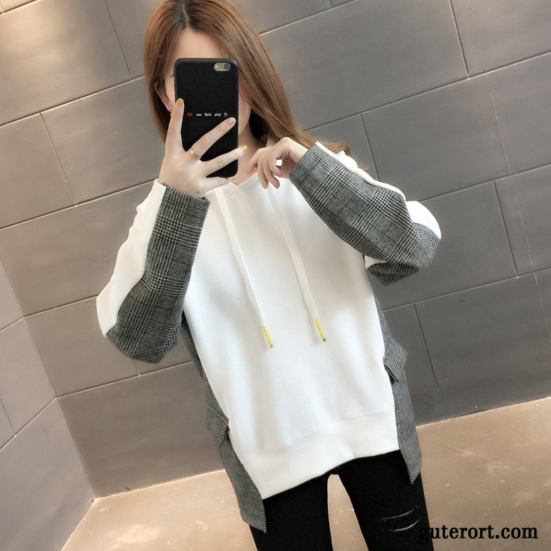 Hoodie Damen Mode Trend Europa Überzieher Mit Kapuze Neu Schwarz