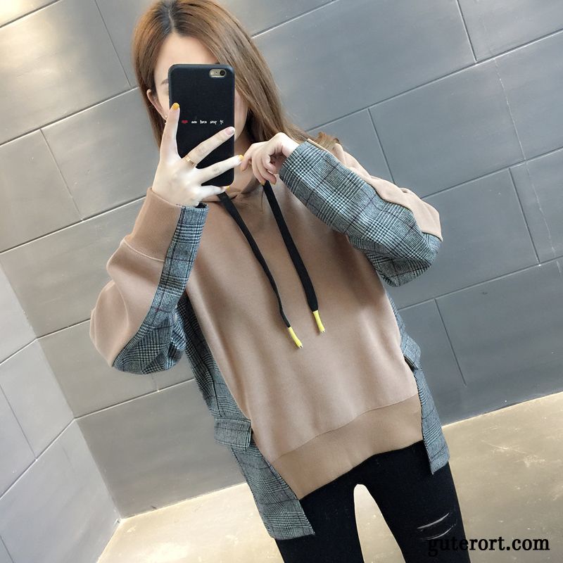 Hoodie Damen Mode Trend Europa Überzieher Mit Kapuze Neu Schwarz