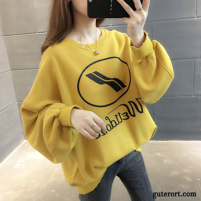 Hoodie Damen Neu Herbst Allgleiches Hoodies Überzieher Trend Weiß