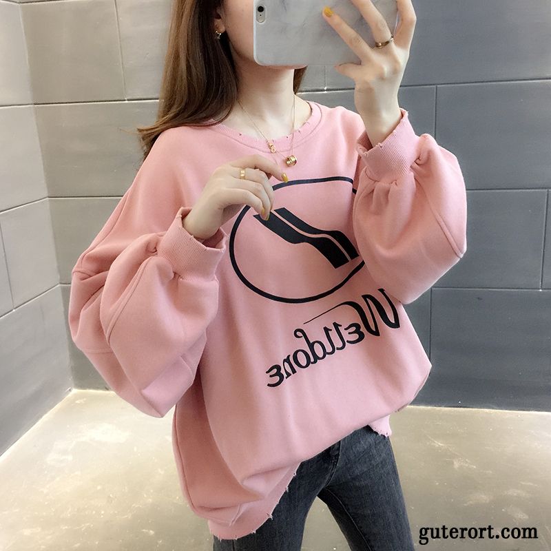 Hoodie Damen Neu Herbst Allgleiches Hoodies Überzieher Trend Weiß