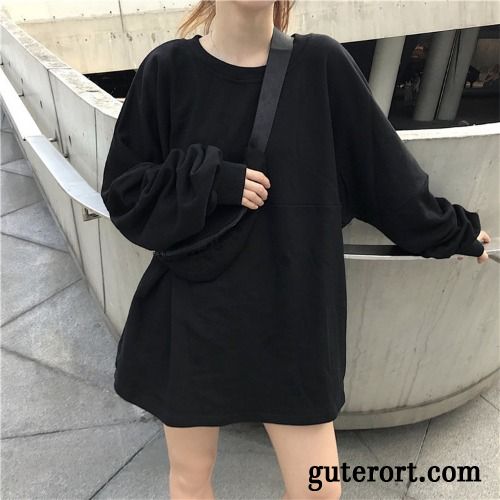 Hoodie Damen Outwear Mantel Europa Herbst Dünn Lange Ärmel Schwarz