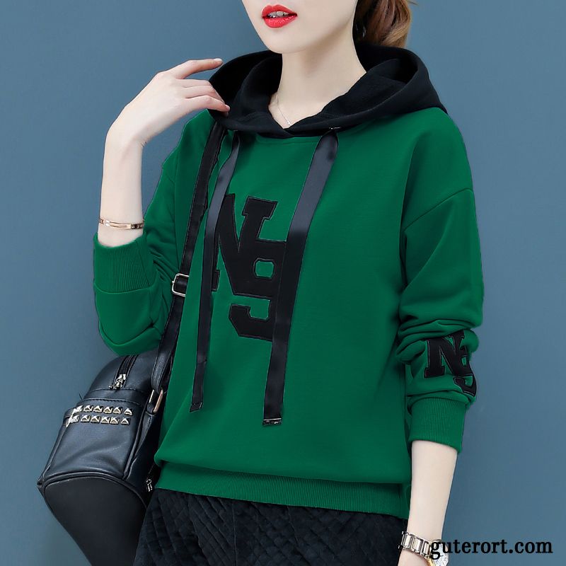 Hoodie Damen Trend Mode Herbst Mantel Hoodies Lose Rot