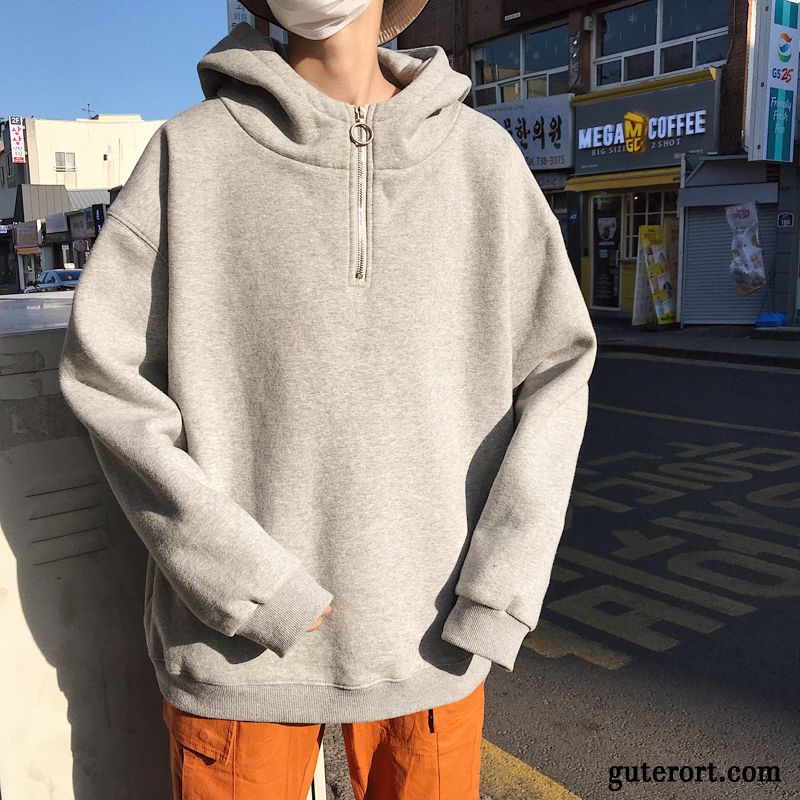 Hoodie Herren Europa Reißverschluss Paar Hoodies Trend Lose Rot