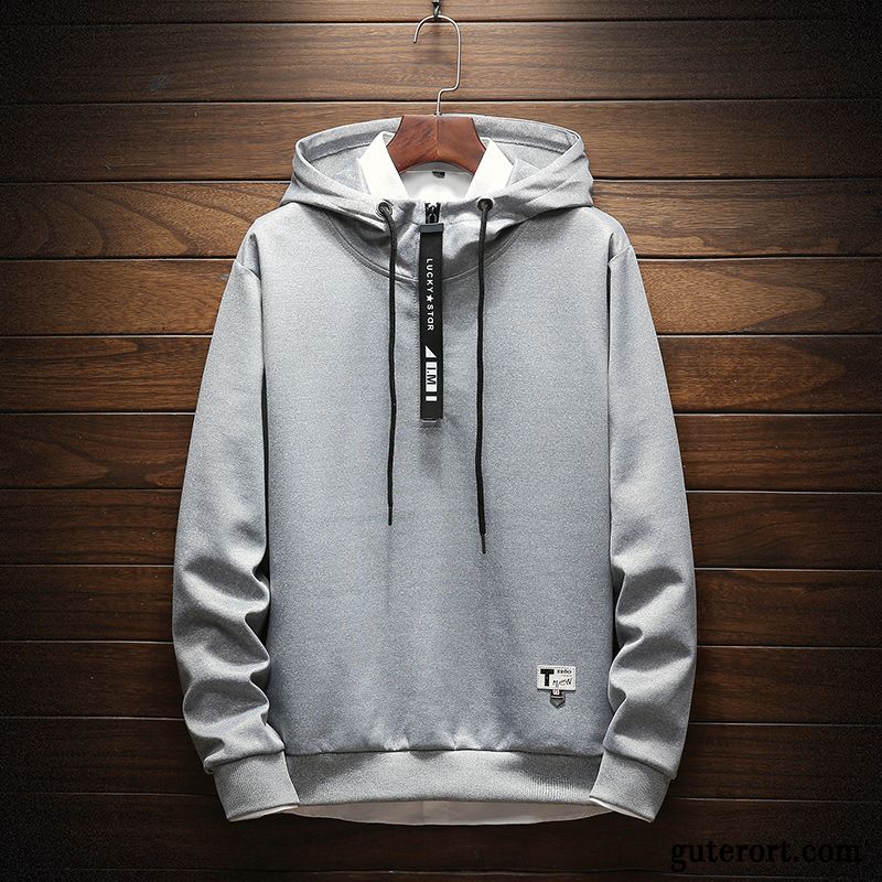 Hoodie Herren Feder Europa Überzieher Mit Kapuze Lose Hoodies Weiß