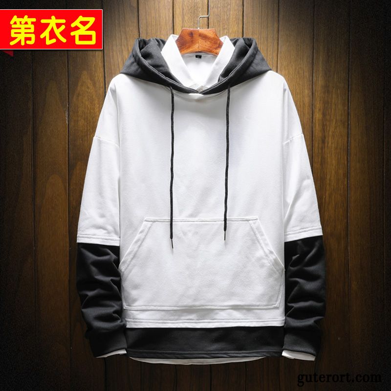 Hoodie Herren Feder Mit Kapuze Jacke Trend Freizeit Mantel Mischfarben Farbe