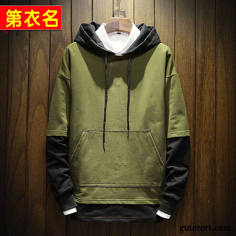 Hoodie Herren Feder Mit Kapuze Jacke Trend Freizeit Mantel Mischfarben Farbe