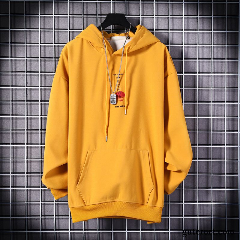 Hoodie Herren Hoodies Lange Ärmel Europa Sport Trend Lose Gelb