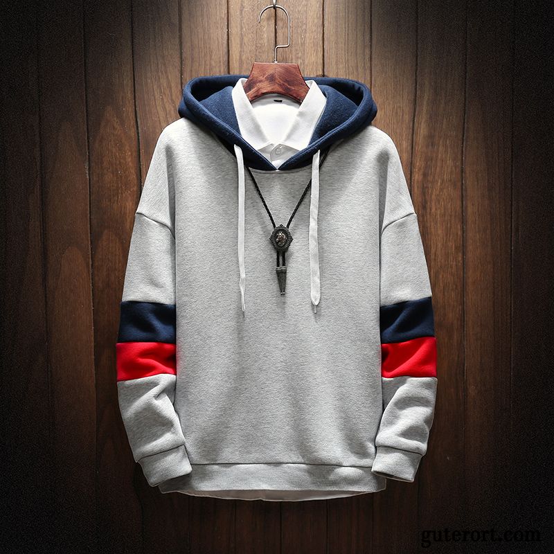 Hoodie Herren Lange Ärmel Herbst Mantel Europa Hoodies Feder Weiß