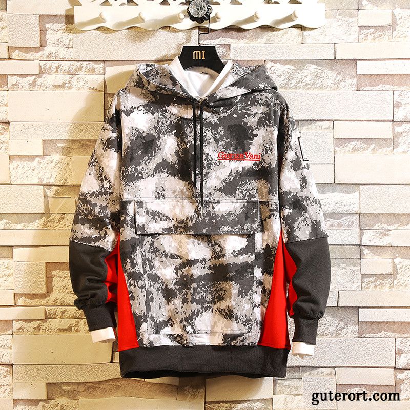 Hoodie Herren Schüler Feder Allgleiches Hoodies Überzieher Mantel Camouflage Grau