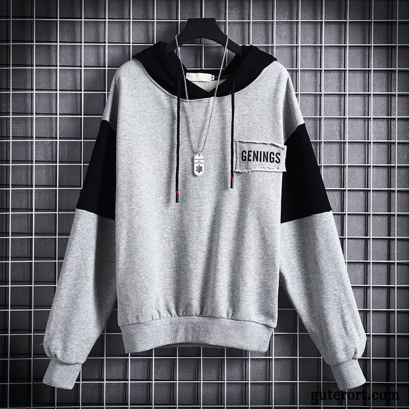 Hoodie Herren Trend Freizeit Mit Kapuze Überzieher Hoodies Allgleiches Weiß