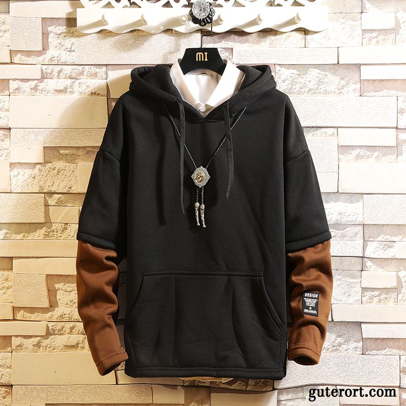 Hoodie Herren Überzieher Kleider Trend Herbst Ultra Schlank Weiß