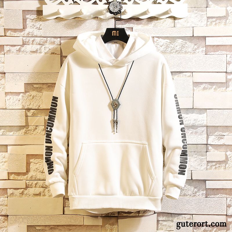 Hoodie Herren Überzieher Kleider Trend Herbst Ultra Schlank Weiß