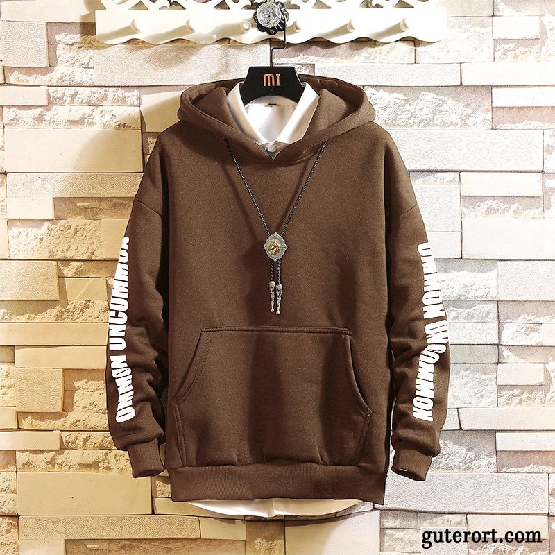 Hoodie Herren Überzieher Kleider Trend Herbst Ultra Schlank Weiß