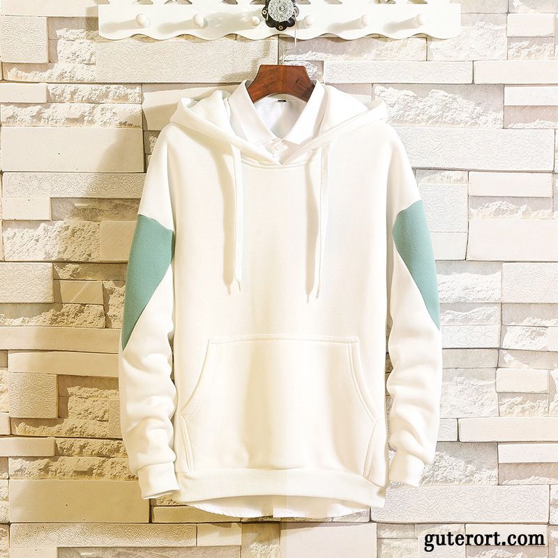 Hoodie Herren Überzieher Kleider Trend Herbst Ultra Schlank Weiß