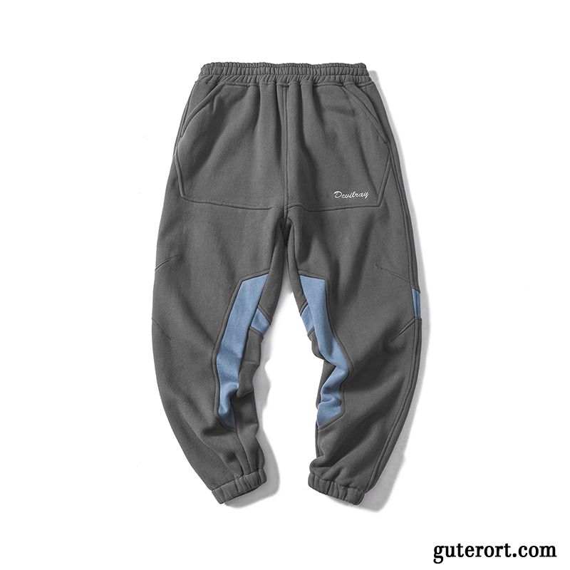 Hosen Herren Plus Samt Winter Sport Europa Lose Harlan Schwarz