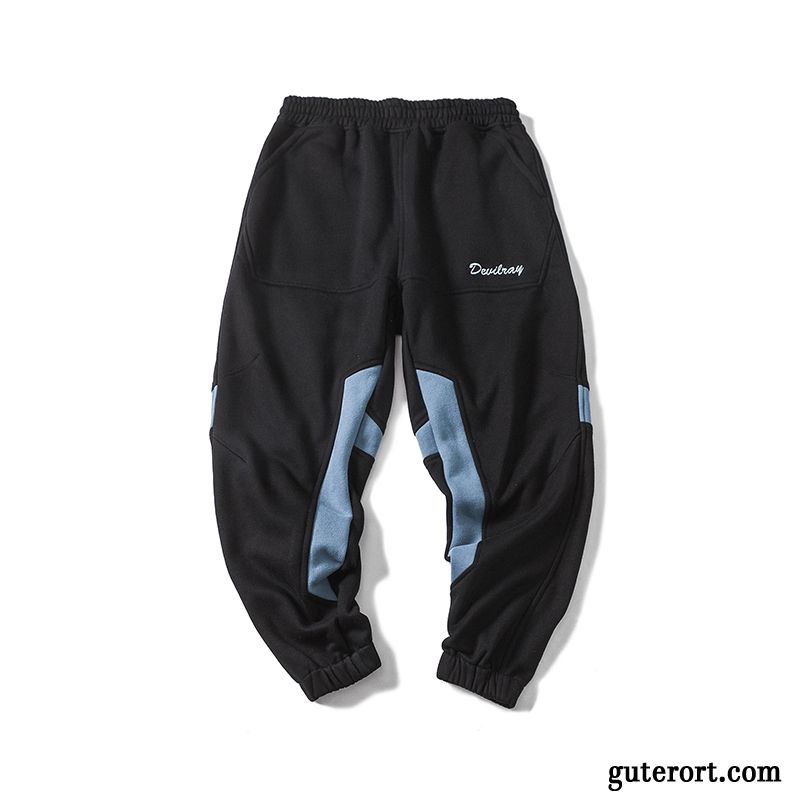 Hosen Herren Plus Samt Winter Sport Europa Lose Harlan Schwarz