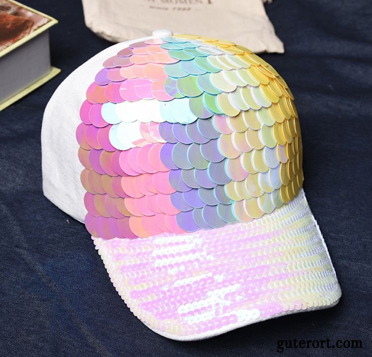 Hüte / Caps Damen Pailletten Baseballmütze Sonnenhüte All Match Frühling Trend Farbe Purpur Lila