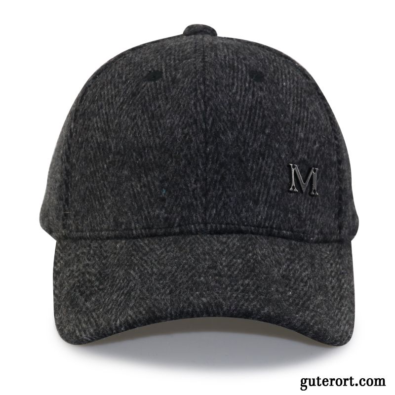 Hüte / Caps Herren Buchstaben Baseballmütze Warm Halten Herbst Stoff Freizeit Schwarz