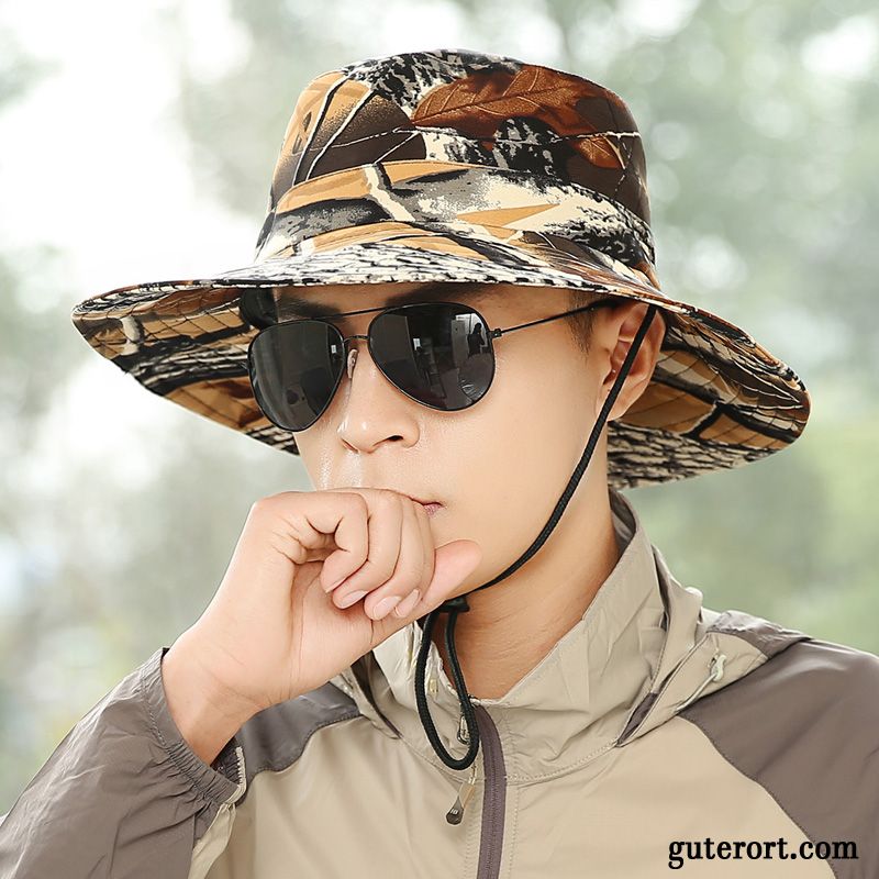 Hüte / Caps Herren Sommer Sonnenhüte Sonnenschutz Outdoor Fischerhut Wander Camouflage Braun