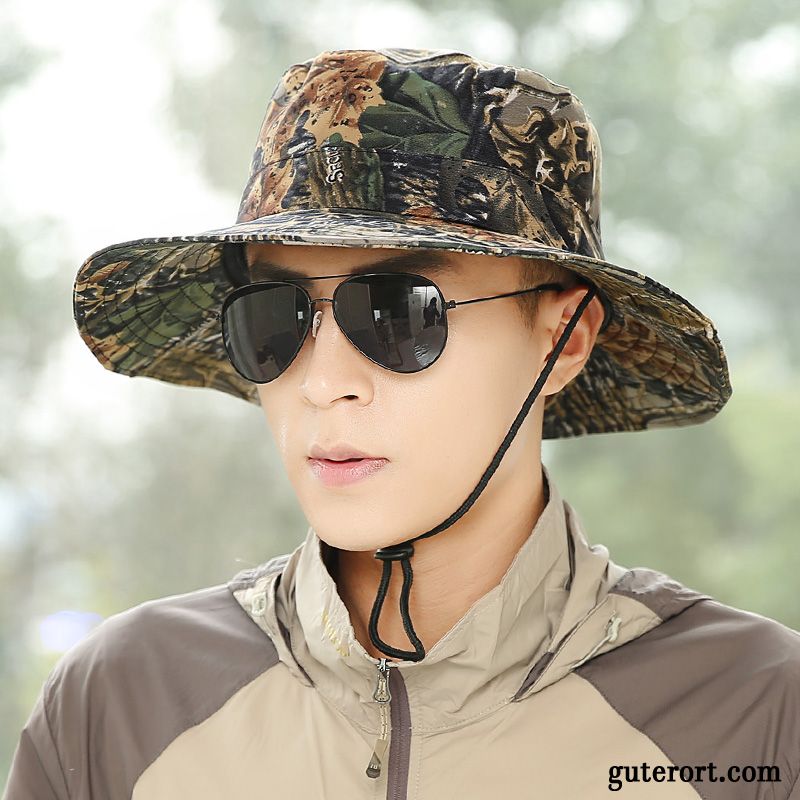 Hüte / Caps Herren Sommer Sonnenhüte Sonnenschutz Outdoor Fischerhut Wander Camouflage Braun