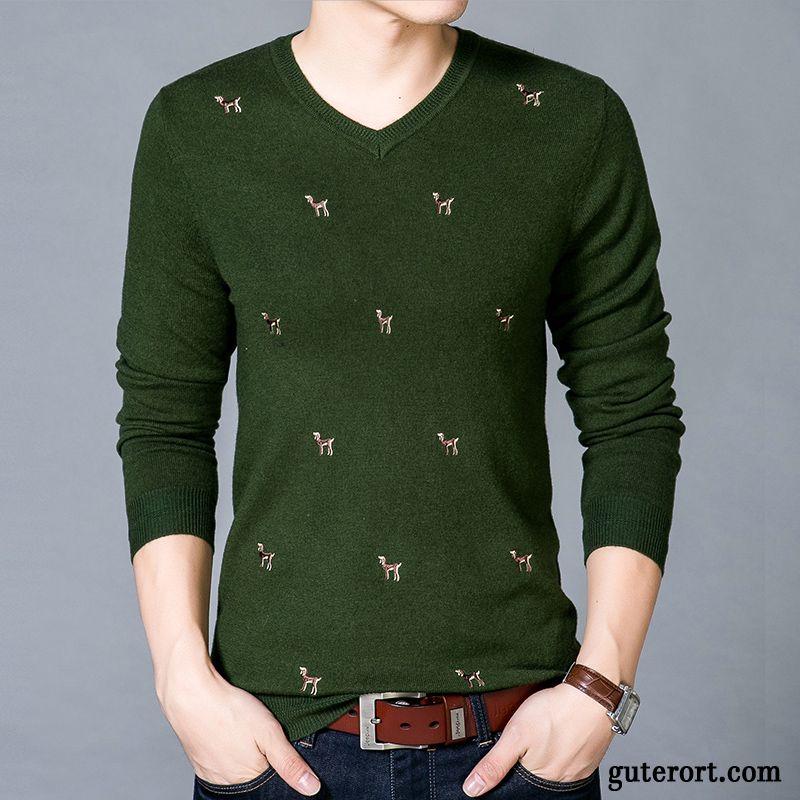 Jacquard Pullover Herren Weinrot, Stylische Herren Pullover Günstig