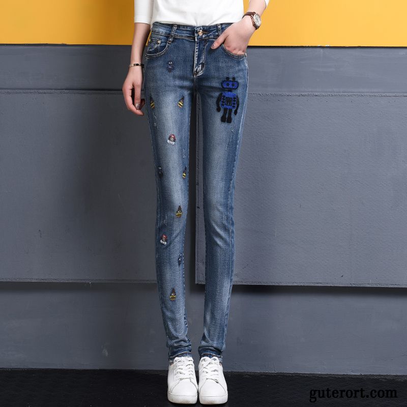 Jeans Destroyed Look Damen Das Lila, Weiße Jeans High Waist