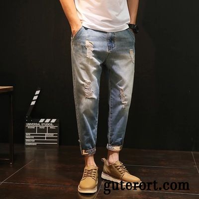 Jeans Herren Große Größe Lose Dünn Trend Fett Hose Dunkelblau