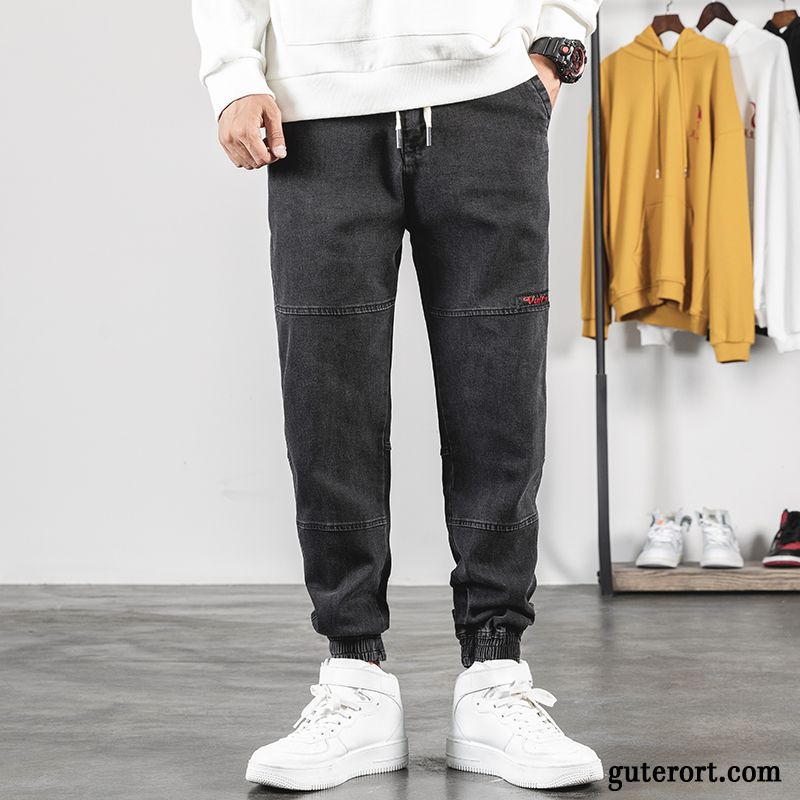 Jeans Herren Herbst Trend Hose Große Größe Fett Freizeit Schwarz