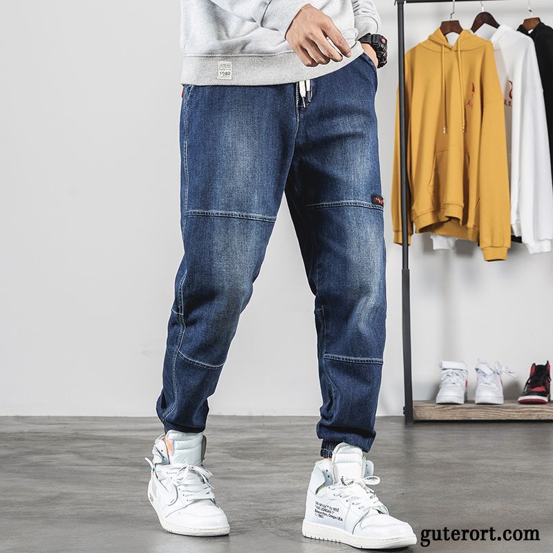 Jeans Herren Herbst Trend Hose Große Größe Fett Freizeit Schwarz