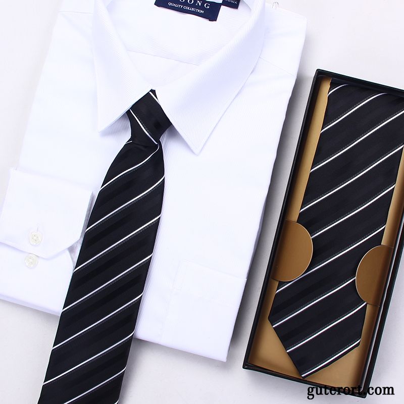 Krawatte Herren Freizeit Business Formelle Kleidung Streifen Student Marineblau Hellblau Blau