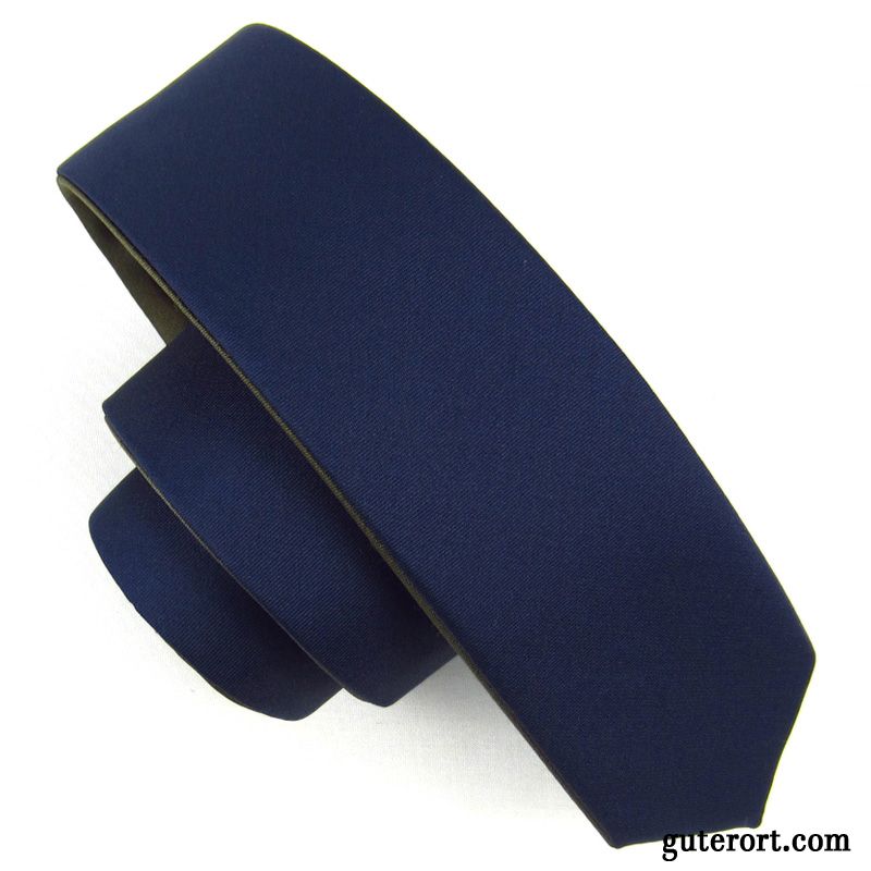 Krawatte Herren Mini Streifen Student Freizeit Business Schmale Blau Schwarz