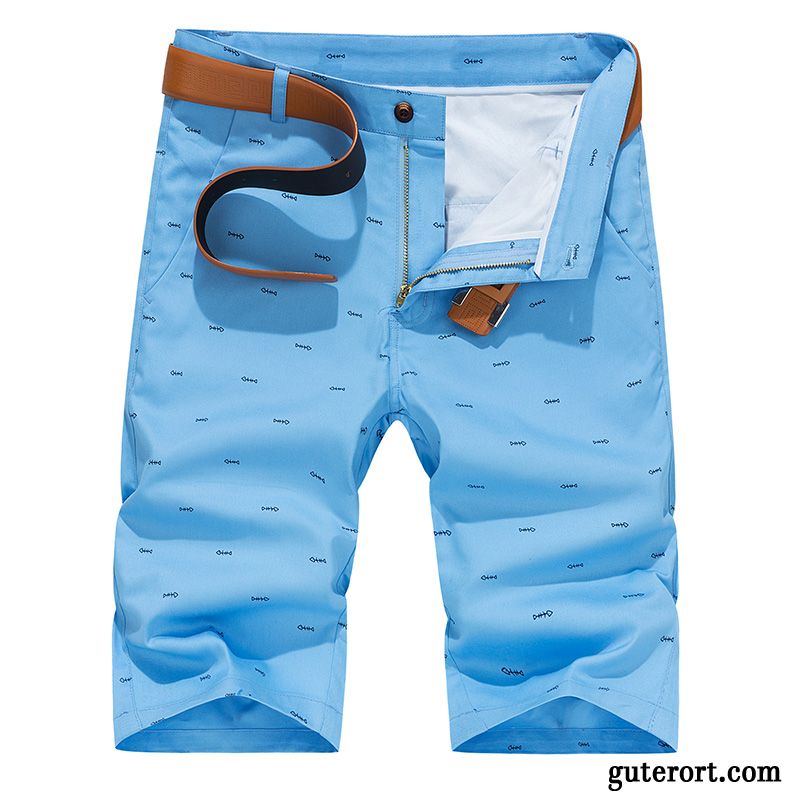 Kurze Hosen Herren Allgleiches Trend Lose Europa Dünn Fett Marineblau