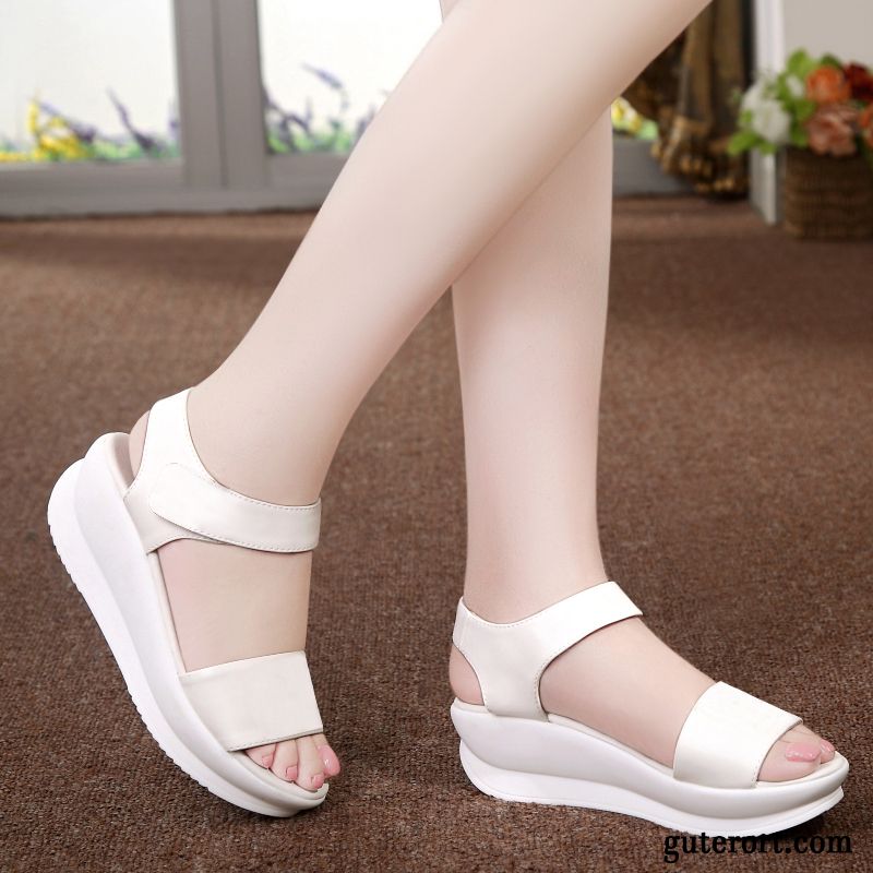 Leder Sandalen Absatz Khaki, Flache Damen Sandalen Verkaufen