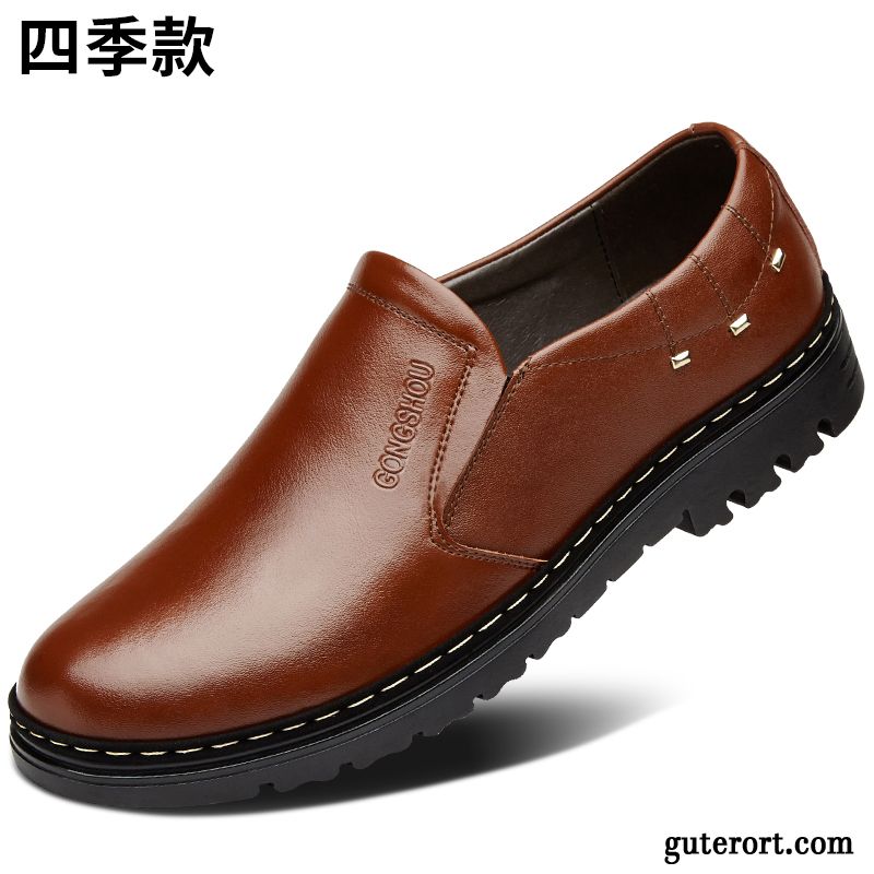 Leder Schuhe Cognac Sale, Schuhe Winter Herren Lederschuhe Dunkelrot