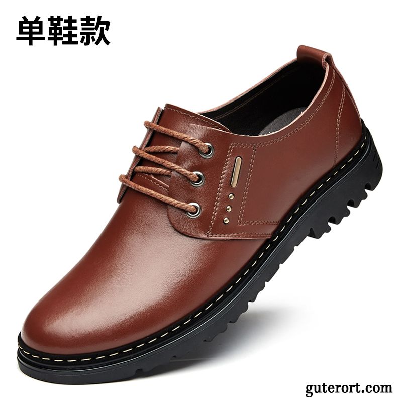 Leder Schuhe Cognac Sale, Schuhe Winter Herren Lederschuhe Dunkelrot