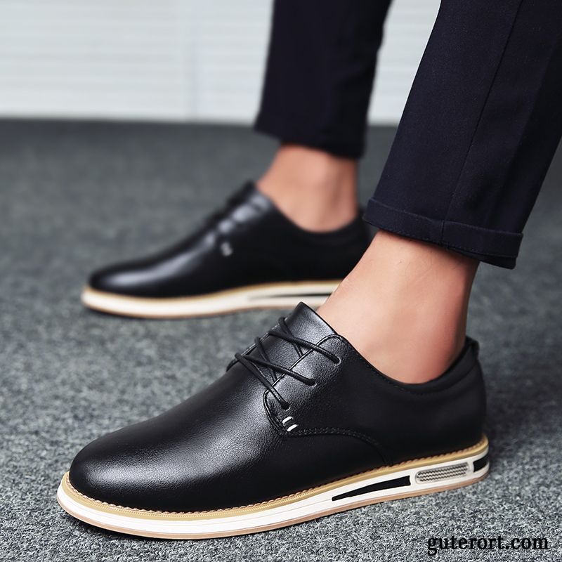 Lederschuhe Herren Europa Allgleiches Geschäft Winter Casual Trend Schwarz