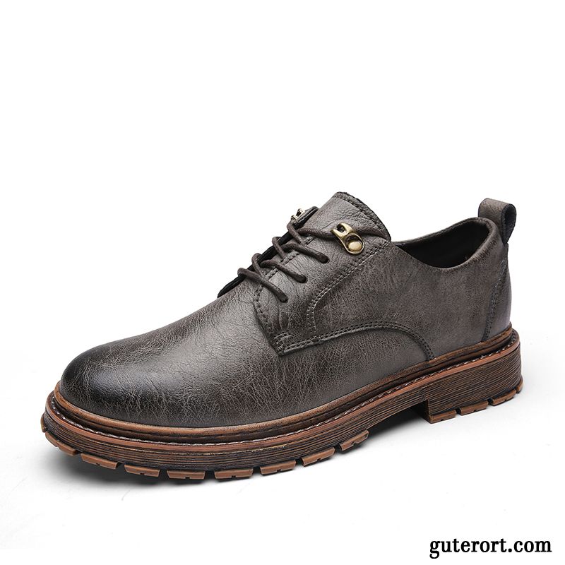 Lederschuhe Herren Europa Casual Lederschue Allgleiches Trend Neue Grau