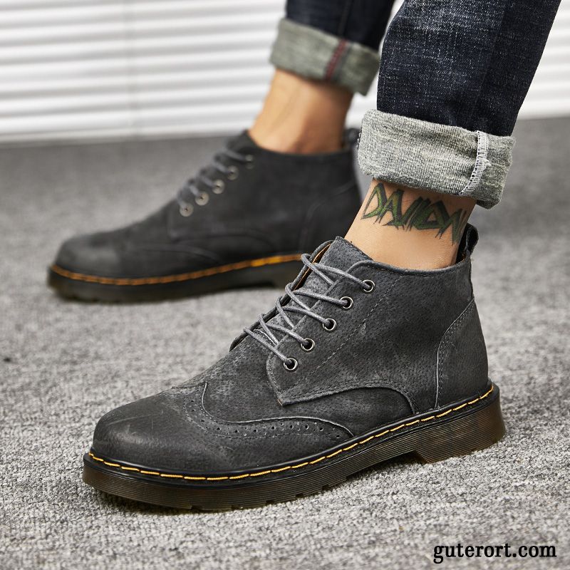 Lederschuhe Herren Schwarz Stiefel Weiß, Gute Winterschuhe Herren