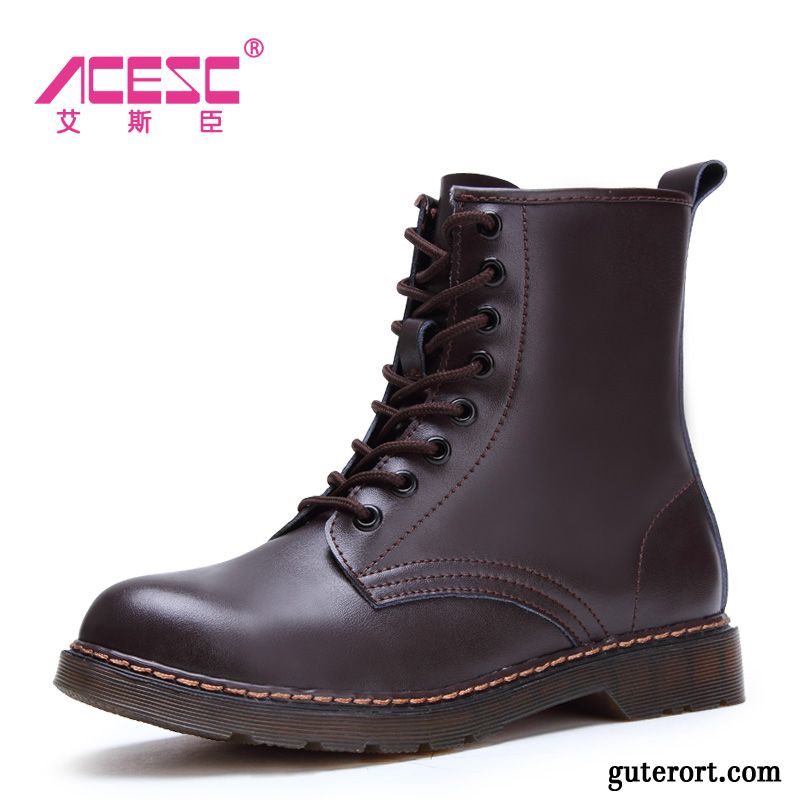 Lederstiefel Damen Sale, Leder Stiefeletten Damen Dunkelrot